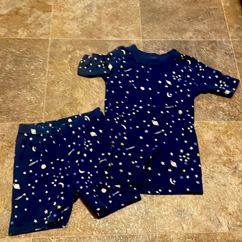 Hanna Andersson Space + Stars short PJ set